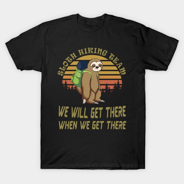 Sloth Hiking Team T-Shirt by Work Memes